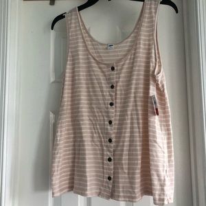 Striped tank top with buttons